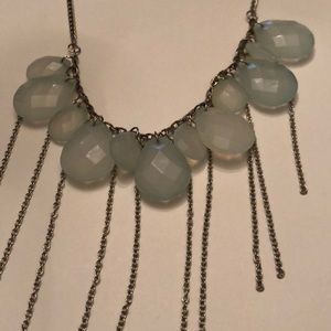 Silver and teal necklace